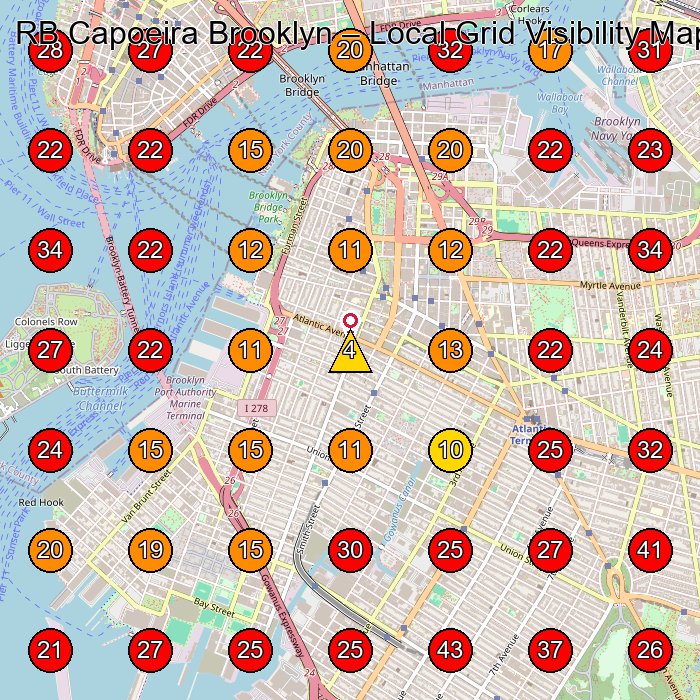 RB Capoeira Brooklyn GeoGrid visibility map for Martial Arts School in Brooklyn